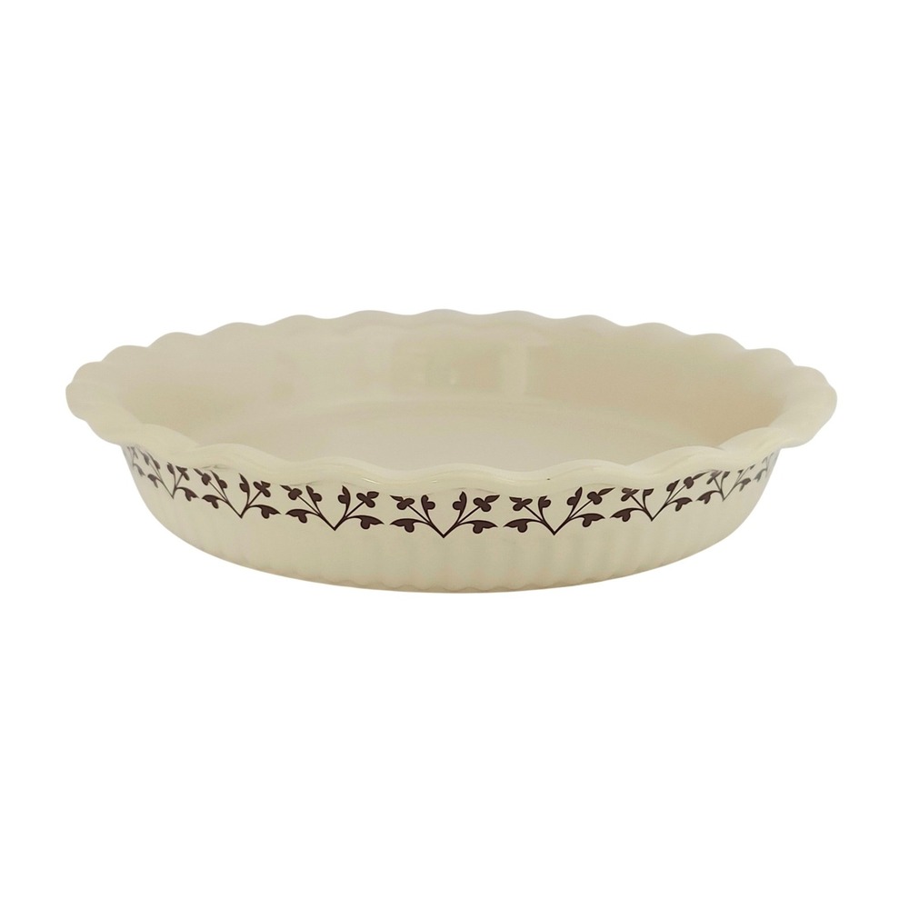 Paula Deen Fall Harvest 9" Pie Quiche Baking Dish Scalloped Stoneware